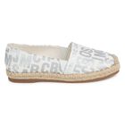 Girls Ivory & Silver Logo Espadrilles, 1, hi-res