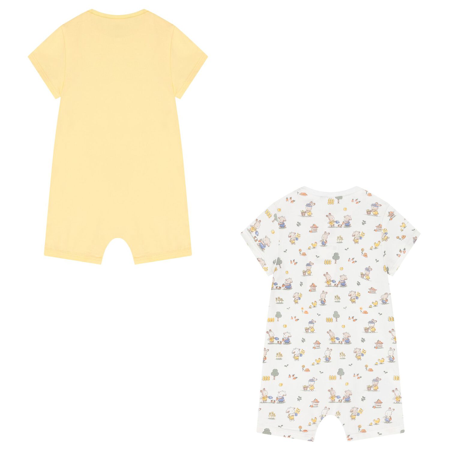 Baby Boys White & Yellow Rompers ( 2-Pack ), 1, hi-res