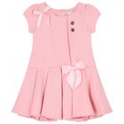 Girls Pink Bow Dress & Bag Set, 1, hi-res