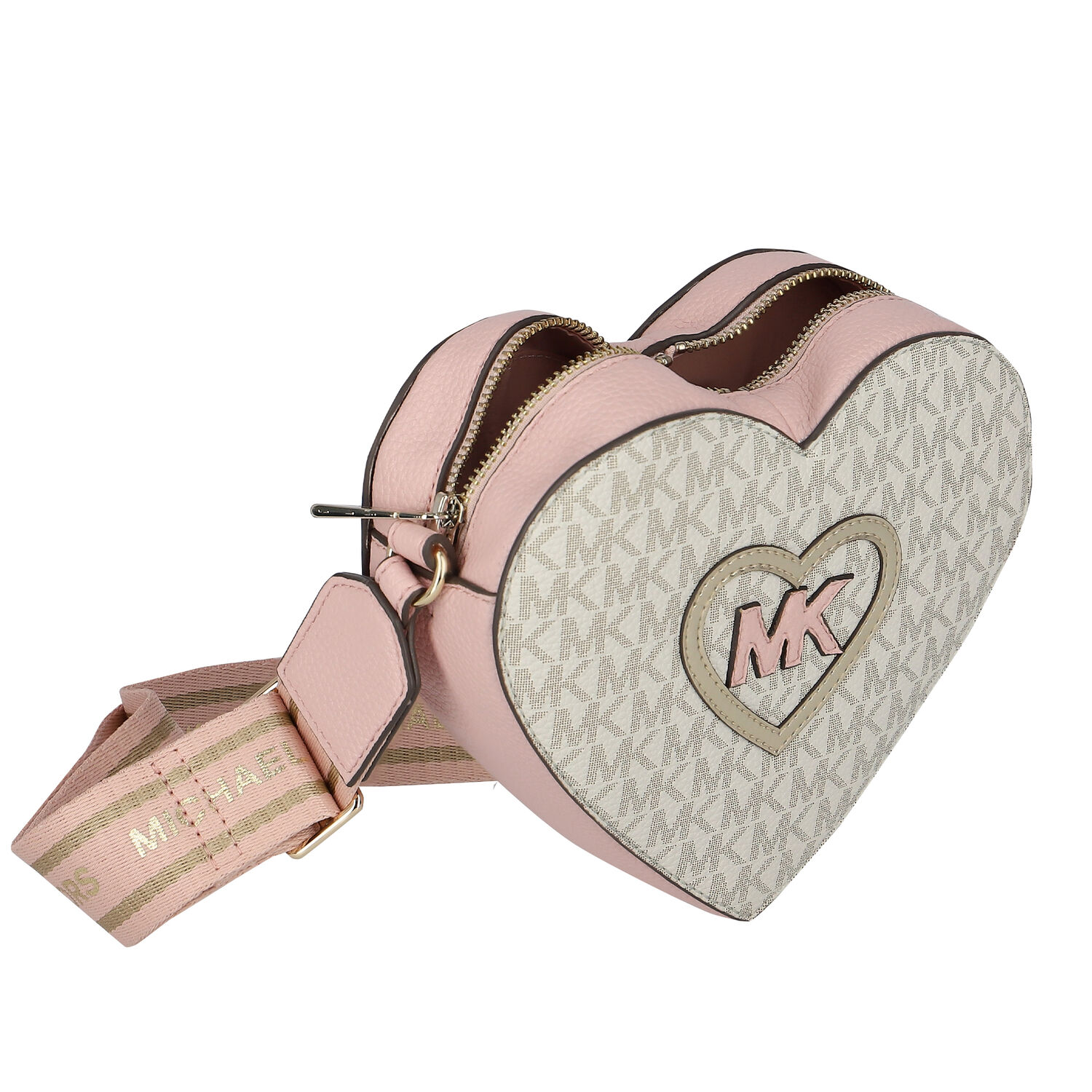 Girls Pink Heart Logo Shoulder Bag, 1, hi-res