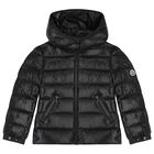 Girls Black Bady Down Puffer Jacket, 1, hi-res