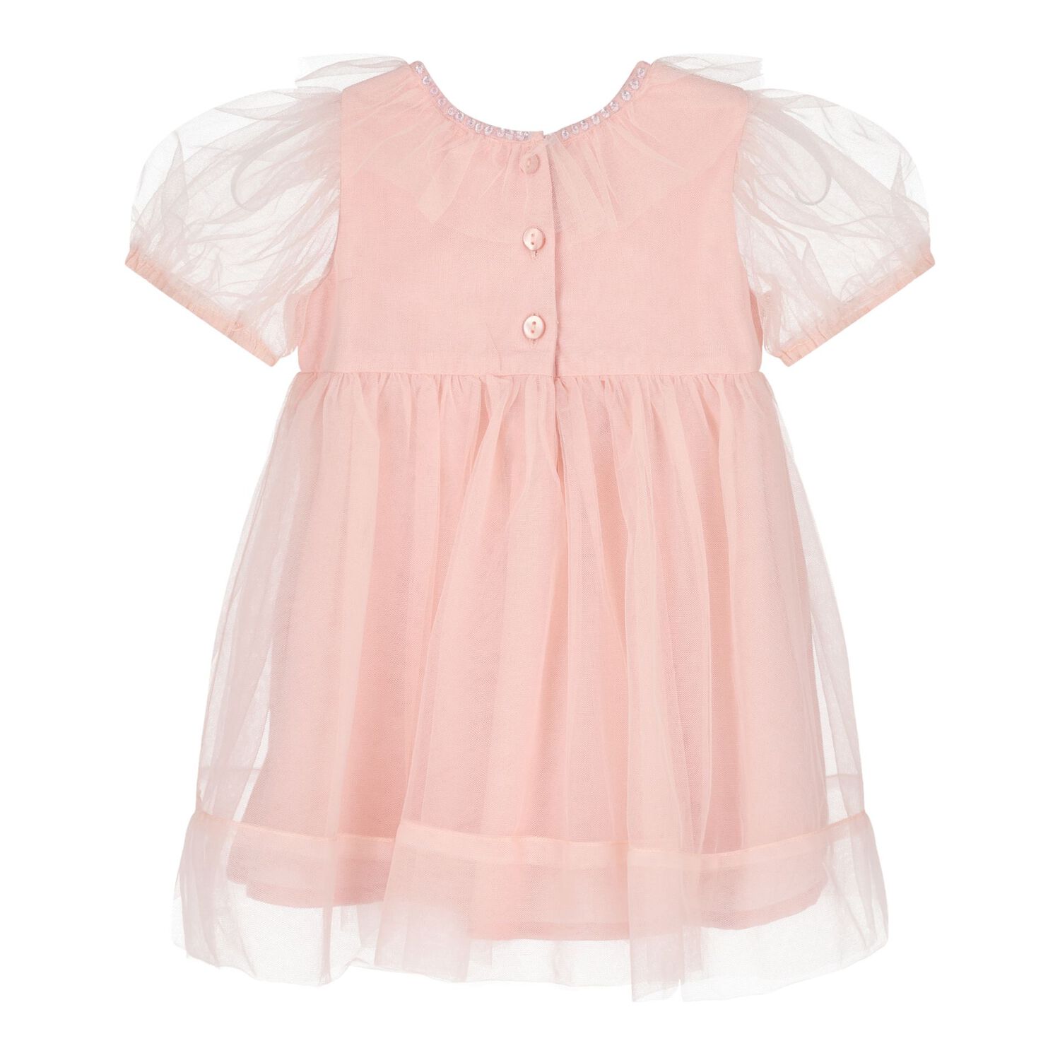 Baby Girls Pink Sequin Tulle Dress Set, 1, hi-res