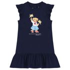 Baby Girls Navy Blue Polo Bear Dress Set, 1, hi-res
