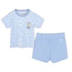 Baby Boys Blue Logo Shorts Set, 1, hi-res