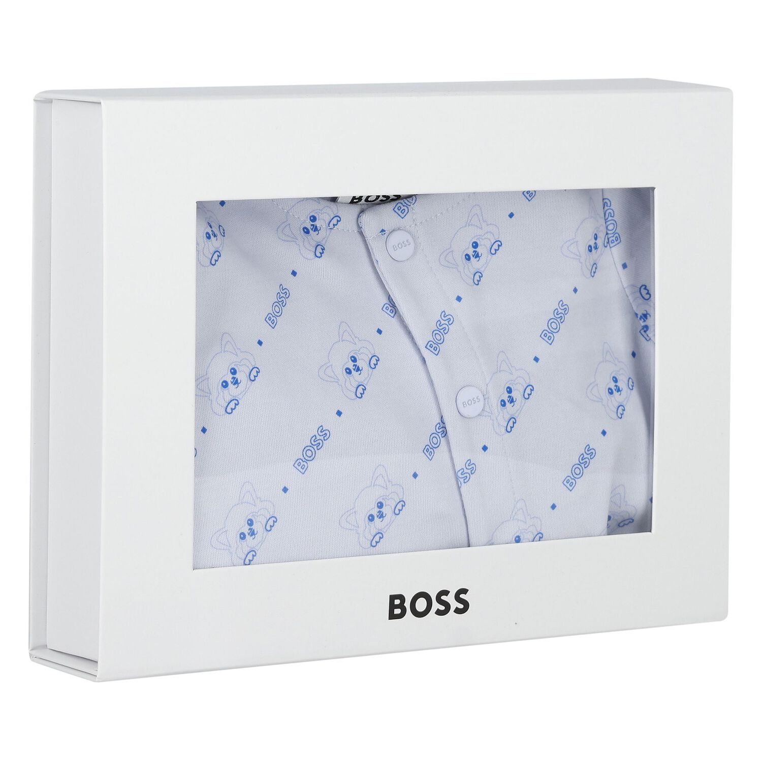 Baby Boys Blue Logo Romper Gift Set, 1, hi-res