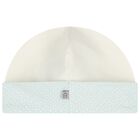Baby Boys Ivory & Blue Logo Hat, 2, hi-res