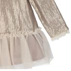 Younger Girls Gold Embellished Sequin Dress, 2, hi-res