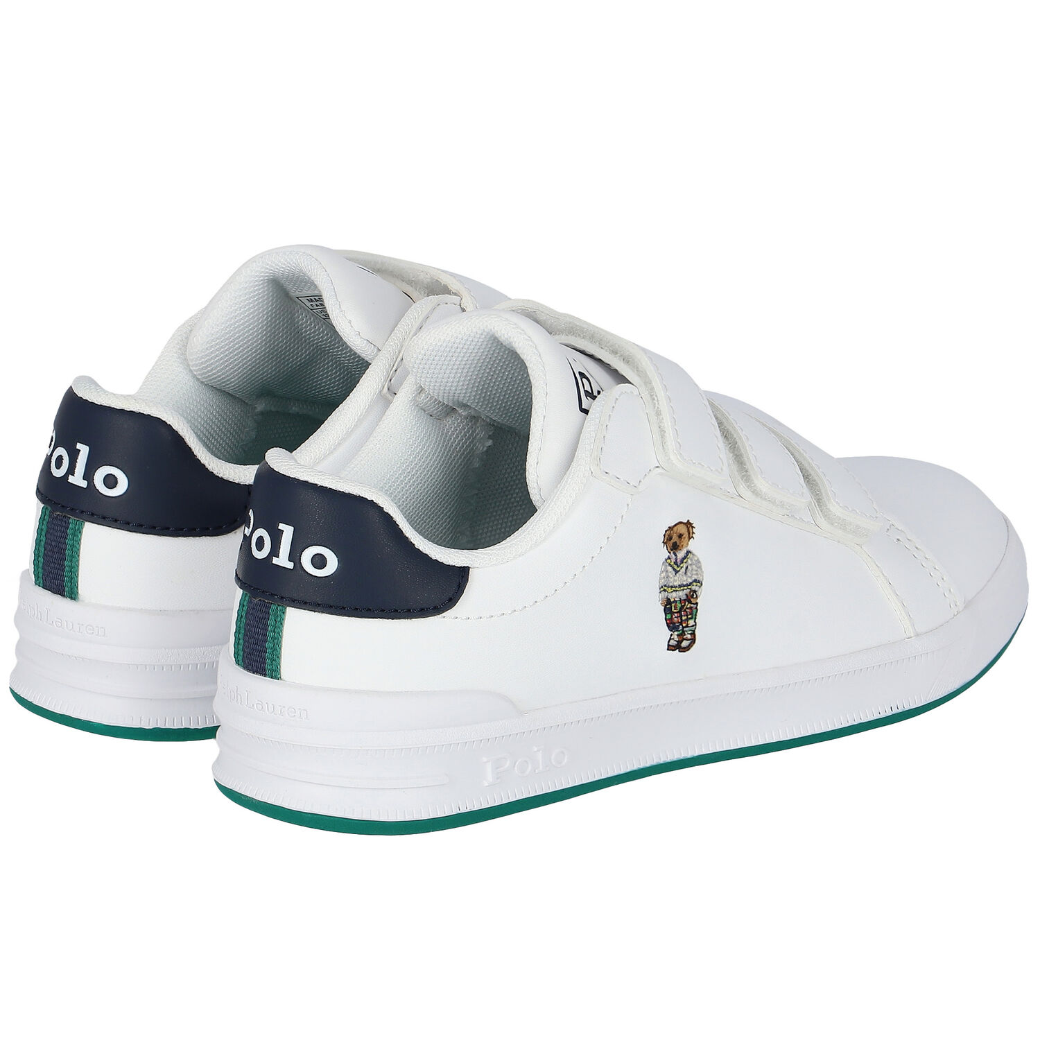Boys White Logo Trainers, 1, hi-res