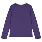 Girls Purple Polo Bear Long Sleeve Top, 1, hi-res