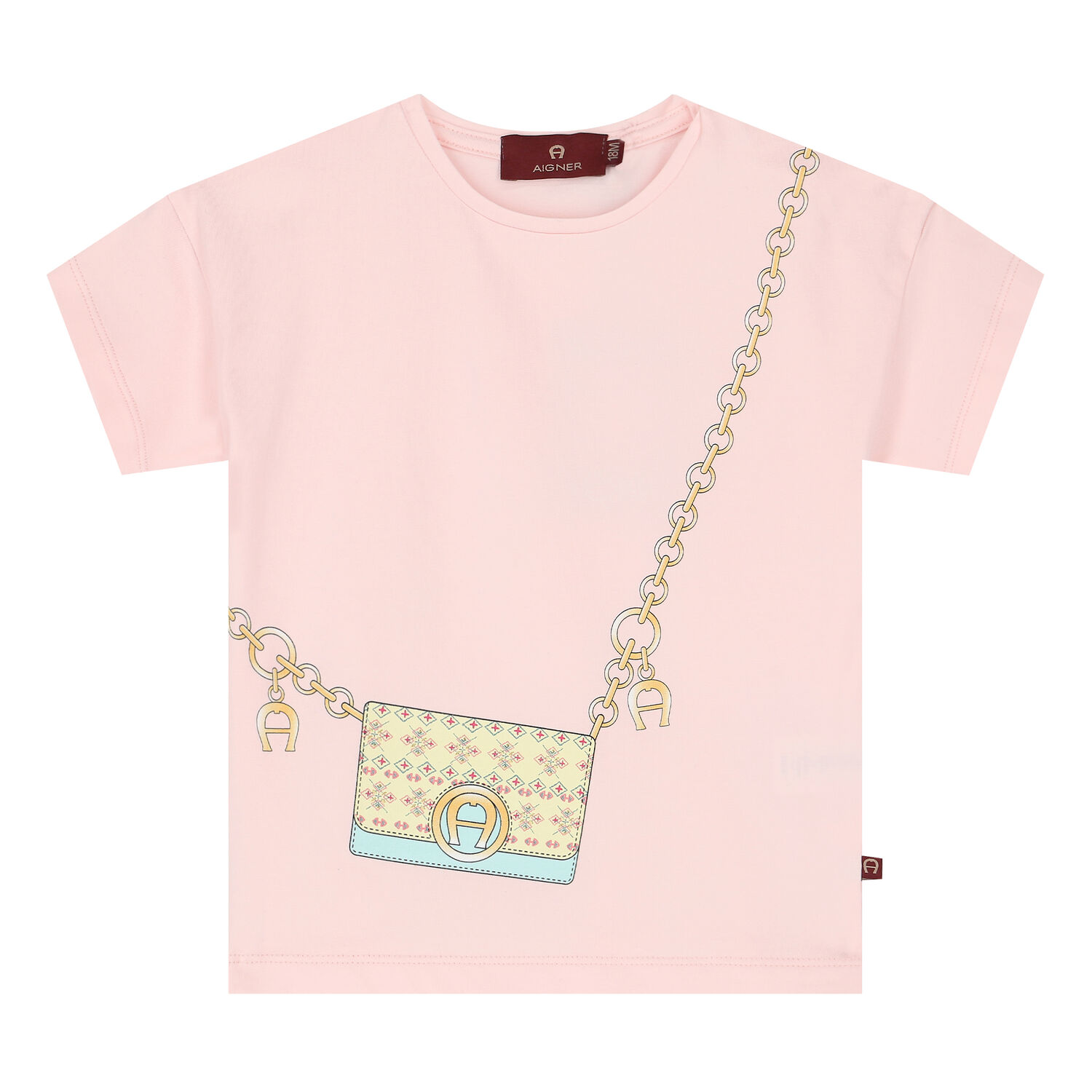 Younger Girls Pink Logo Bag T-Shirt, 1, hi-res