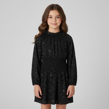 Girls Black Chiffon Dress