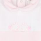 Baby Girls White & Pink Rabbit Babygrow, 2, hi-res
