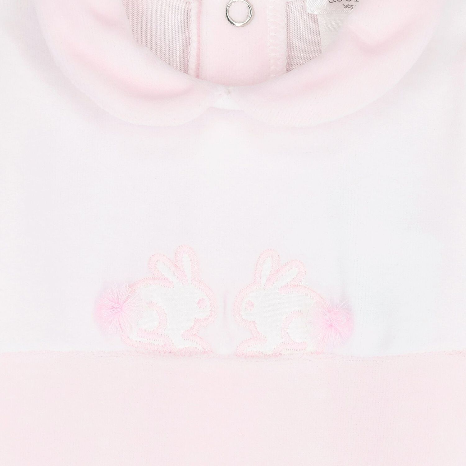 Baby Girls White & Pink Rabbit Babygrow, 2, hi-res