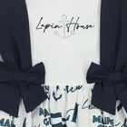 Girls White & Navy Blue Dress, 1, hi-res