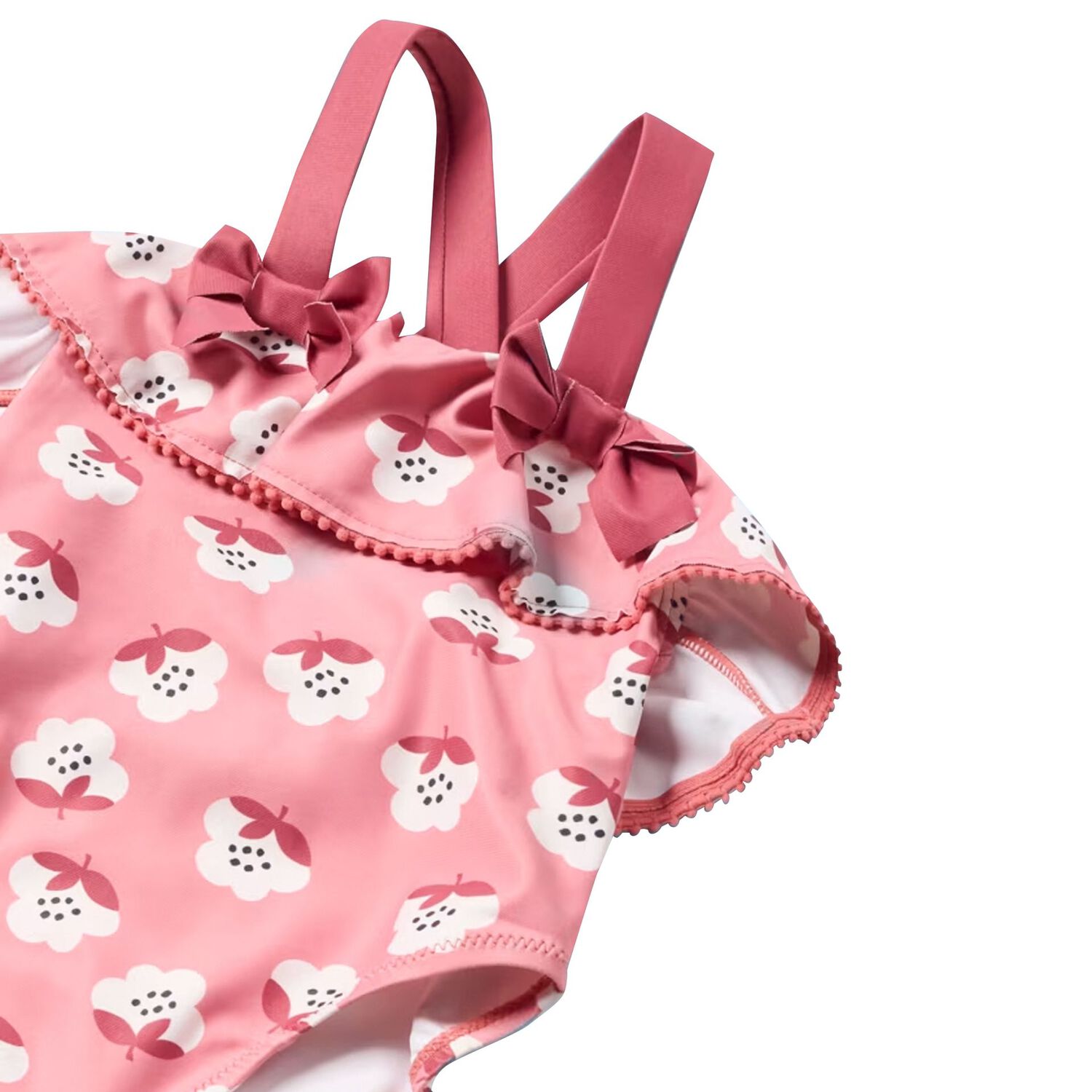 Younger Girls Pink Floral Swimsuit, 2, hi-res image number null