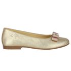 Girls Gold Ballerina Bow Shoes, 1, hi-res