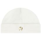Ivory & Gold Logo Baby Hat, 1, hi-res