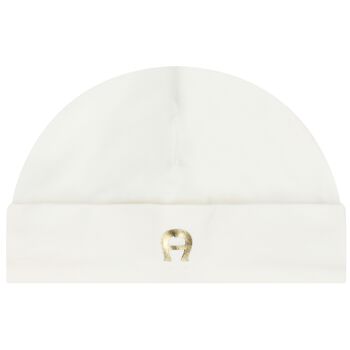 Ivory & Gold Logo Baby Hat