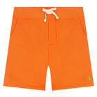 Boys Orange Logo Shorts, 1, hi-res