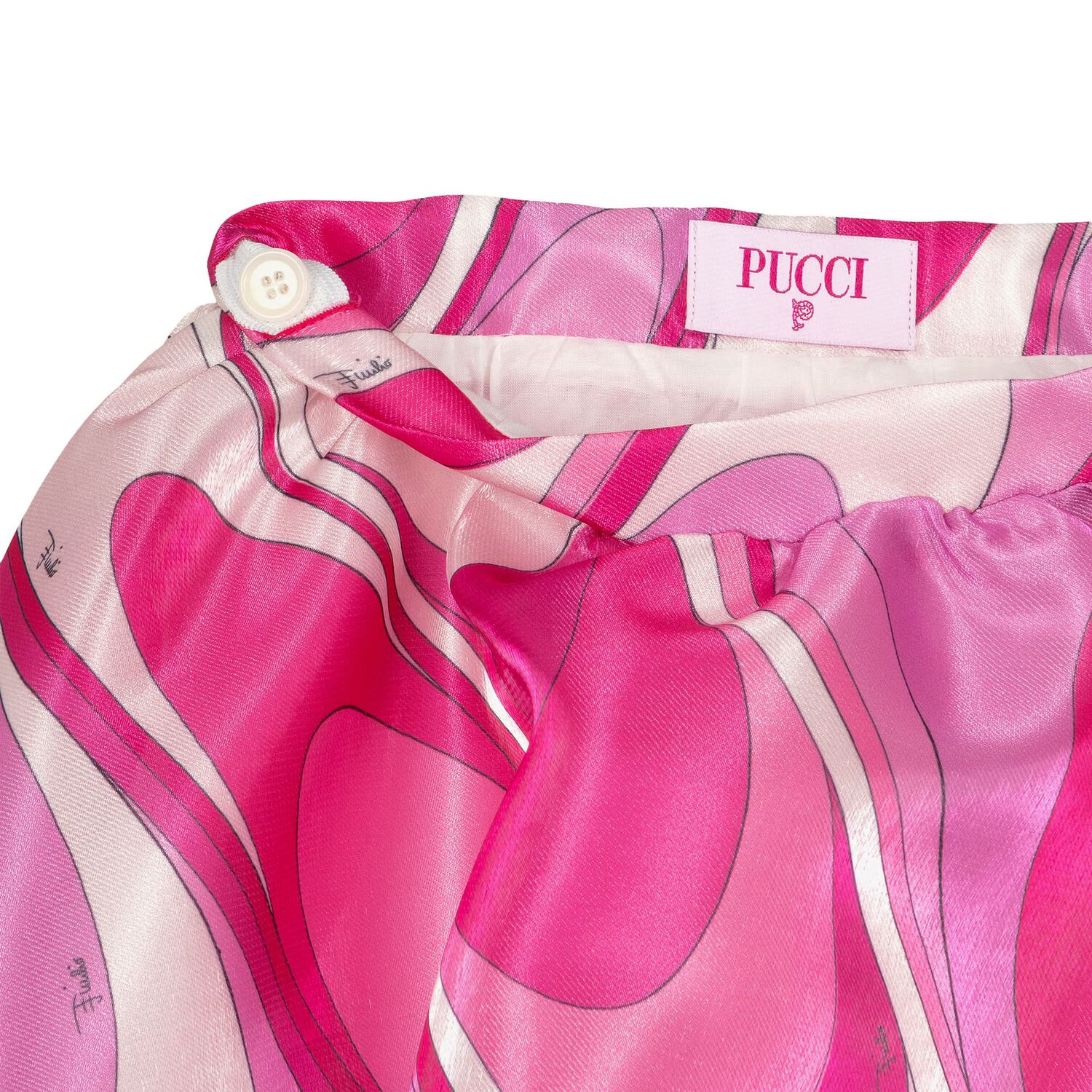 Girls Pink & Purple Marmo Satin Skirt, 1, hi-res