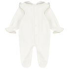 Baby Girls Ivory & Gold Bow Babygrow, 1, hi-res