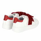 Girls White & Red Trainers, 1, hi-res