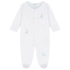 Baby Boys White & Blue Just Giraffe Babygrow Set, 1, hi-res