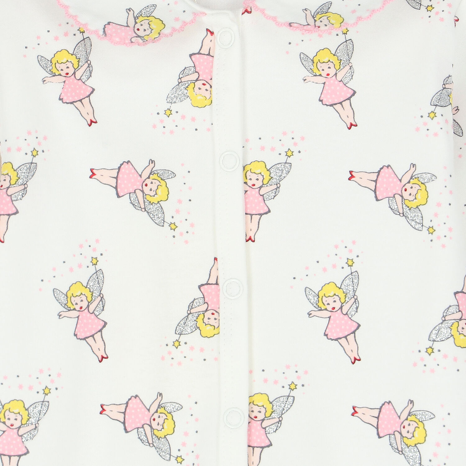 Baby Girls Ivory & Pink Fairy Babygrow, 1, hi-res