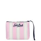 Girls Ivory & Pink Striped Aline Logo Pouch ( 15cm ), 1, hi-res