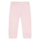Younger Girls Pink Logo Joggers, 1, hi-res