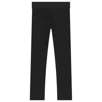 Girls Black Logo Leggings