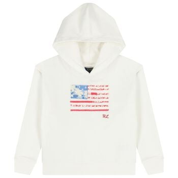 White Logo Hooded Top