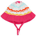 Younger Girls White Squiggle Hat, 1, hi-res