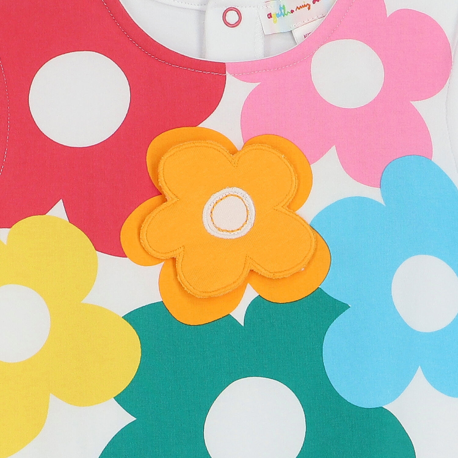 Girls White Floral Dress, 1, hi-res