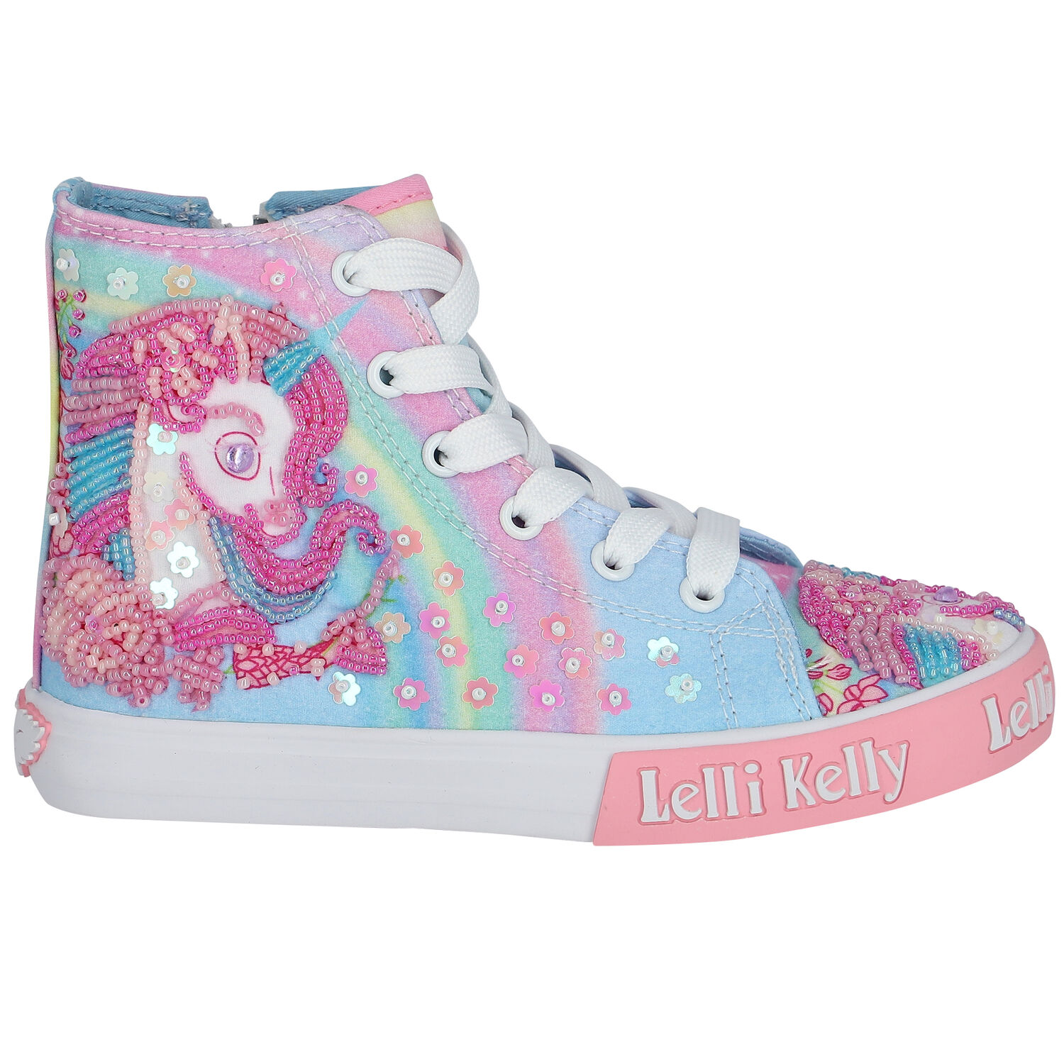 Girls Multi-Colored Unicorn Trainers, 1, hi-res