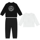 Younger Boys Black & White Logo 3-Piece Tracksuit, 1, hi-res