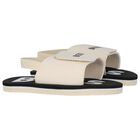 Boys Beige & Black Logo Sandals, 2, hi-res