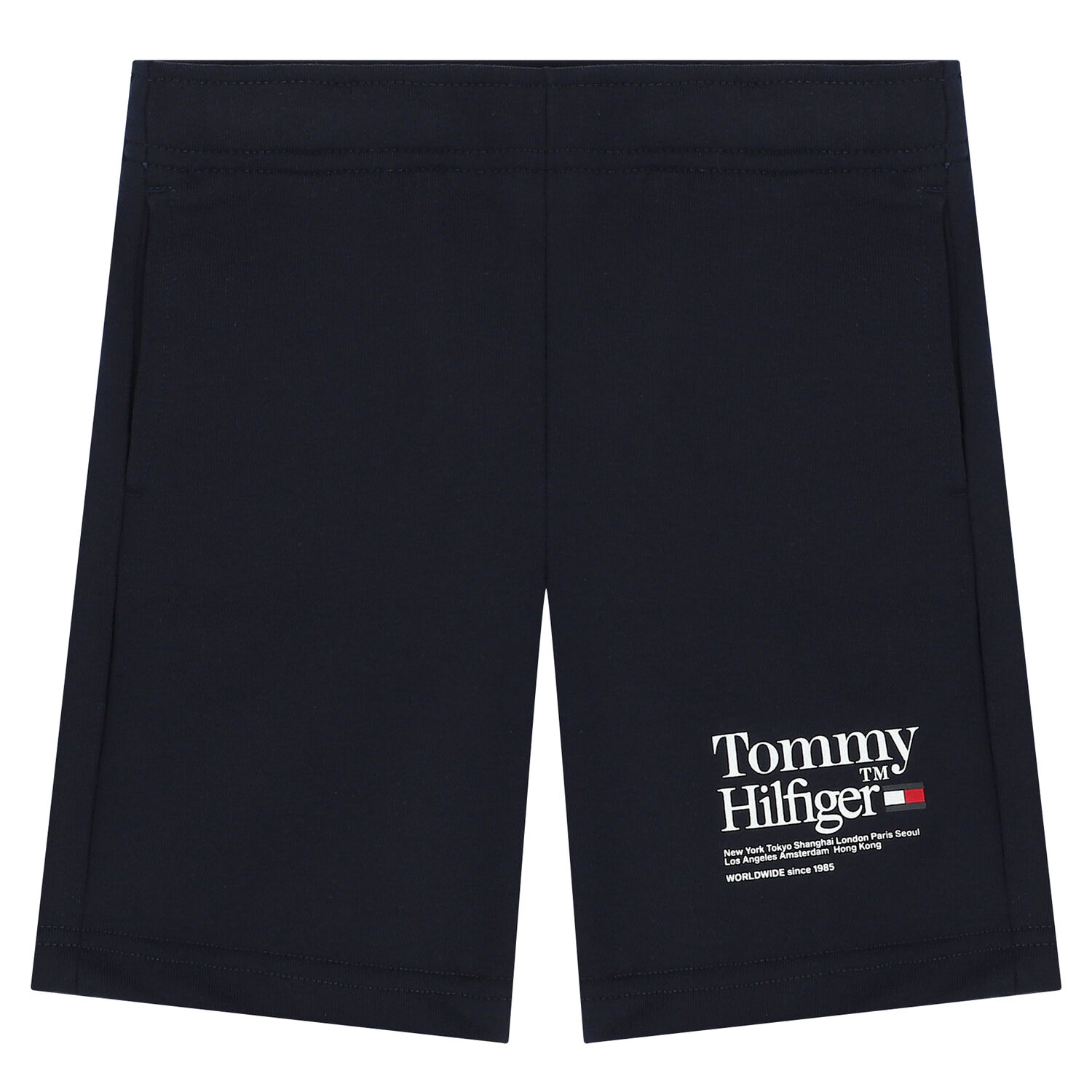 Boys Navy Blue Logo Shorts, 2, hi-res
