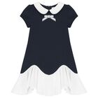 Girls Navy Blue & White Dress, 1, hi-res