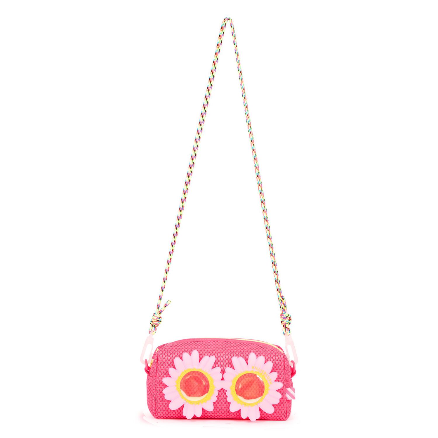 Girls Neon Pink Mesh Shoulder Bag, 1, hi-res