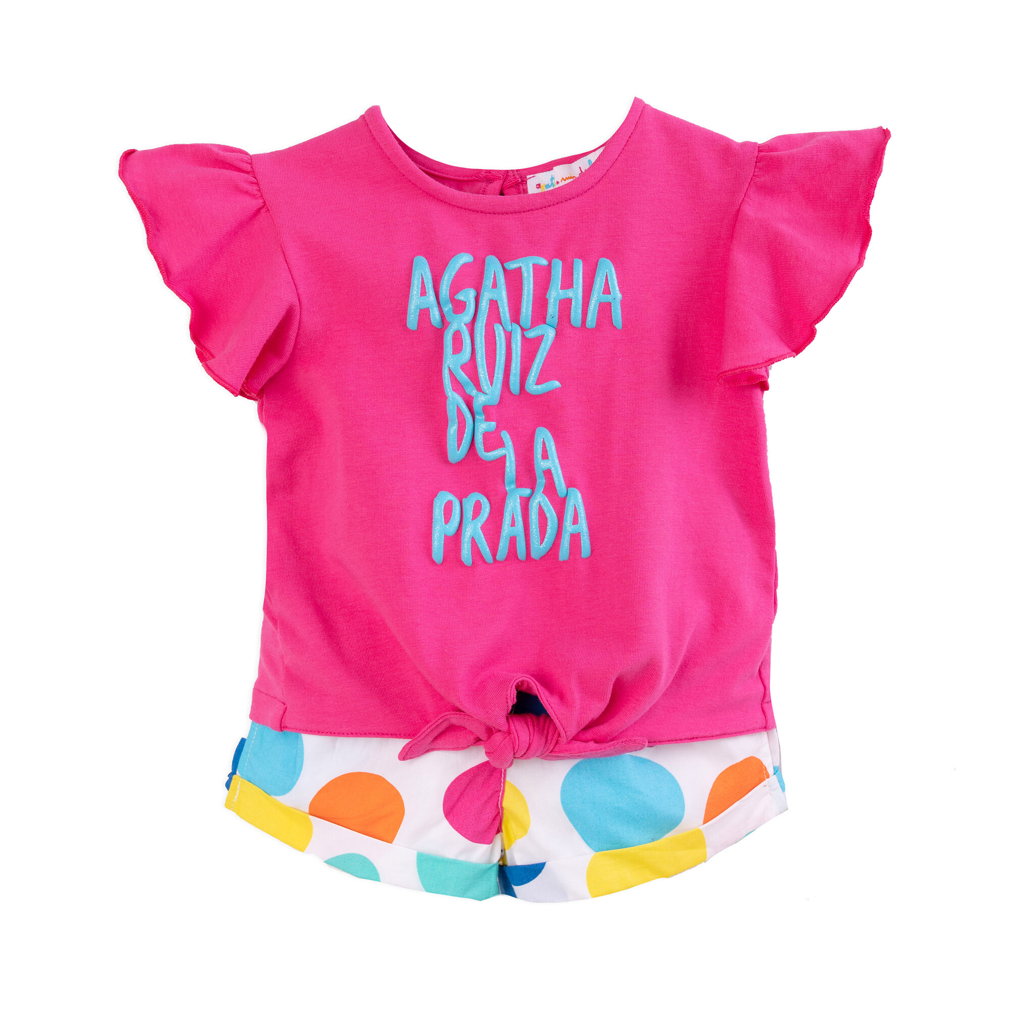 Agatha Ruiz De La Prada Girls Pink Multicolor Short Set Junior Couture UK