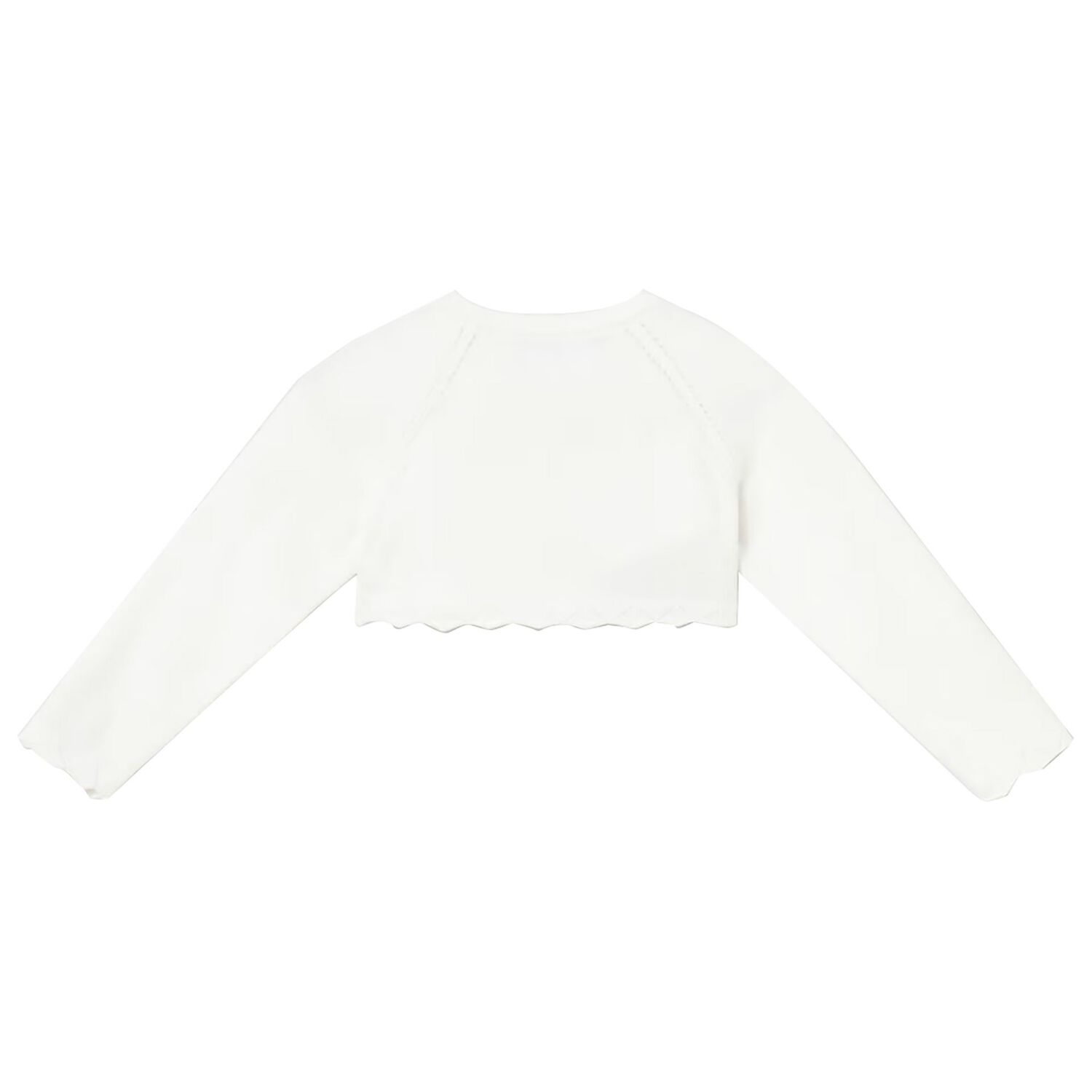Younger Girls Ivory Knitted Cardigan, 2, hi-res