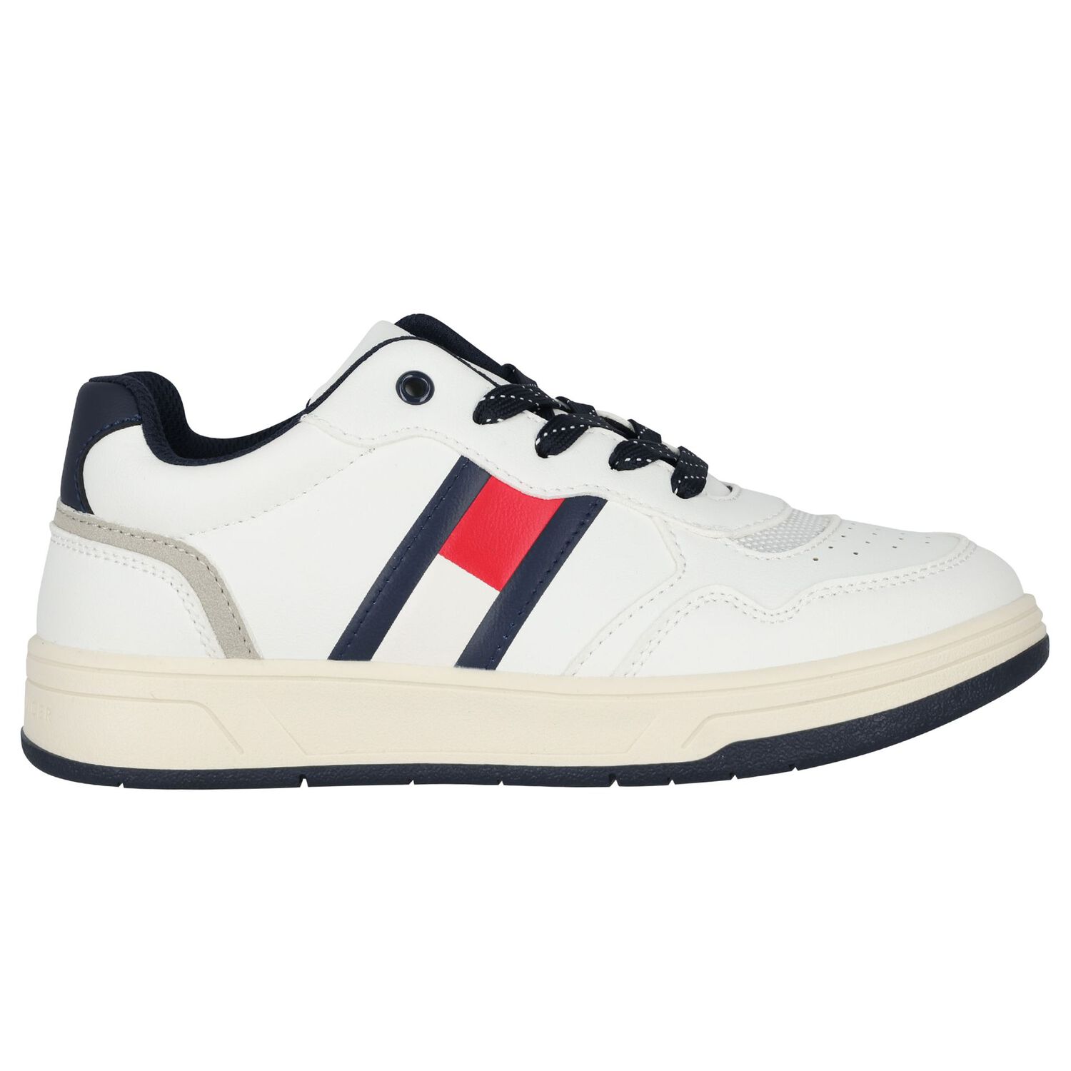 Boys White Logo Trainers, 1, hi-res