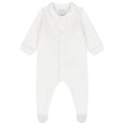 Beige Embroidered Teddy Bear Babygrow, 1, hi-res