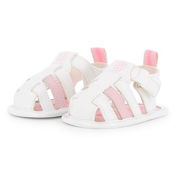 Baby Girls White Logo Sandals