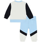 Baby Boys Blue & Navy Colourblock Tracksuit, 1, hi-res