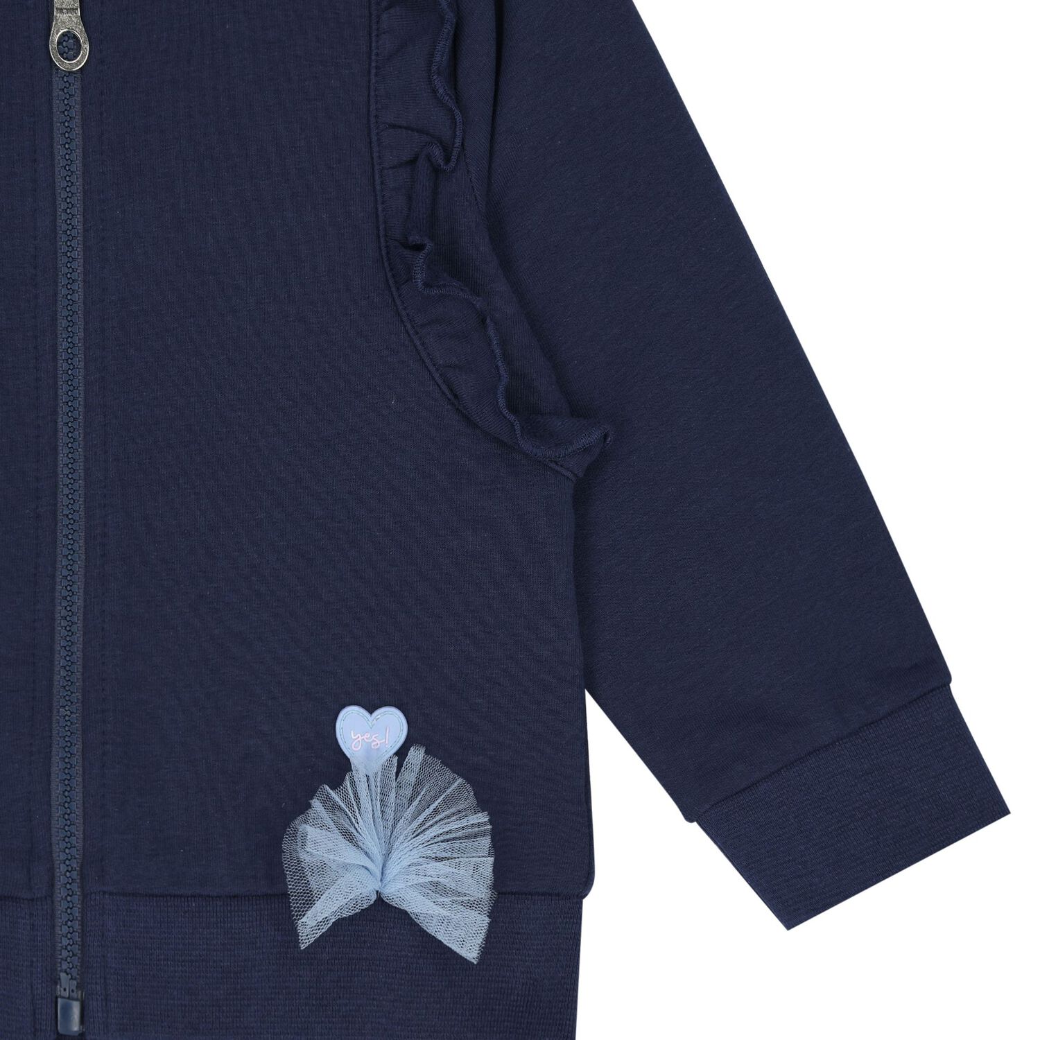 Younger Girls Navy Blue Logo Tracksuit, 1, hi-res