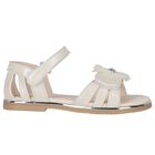 Girls White Flower Sandals, 1, hi-res