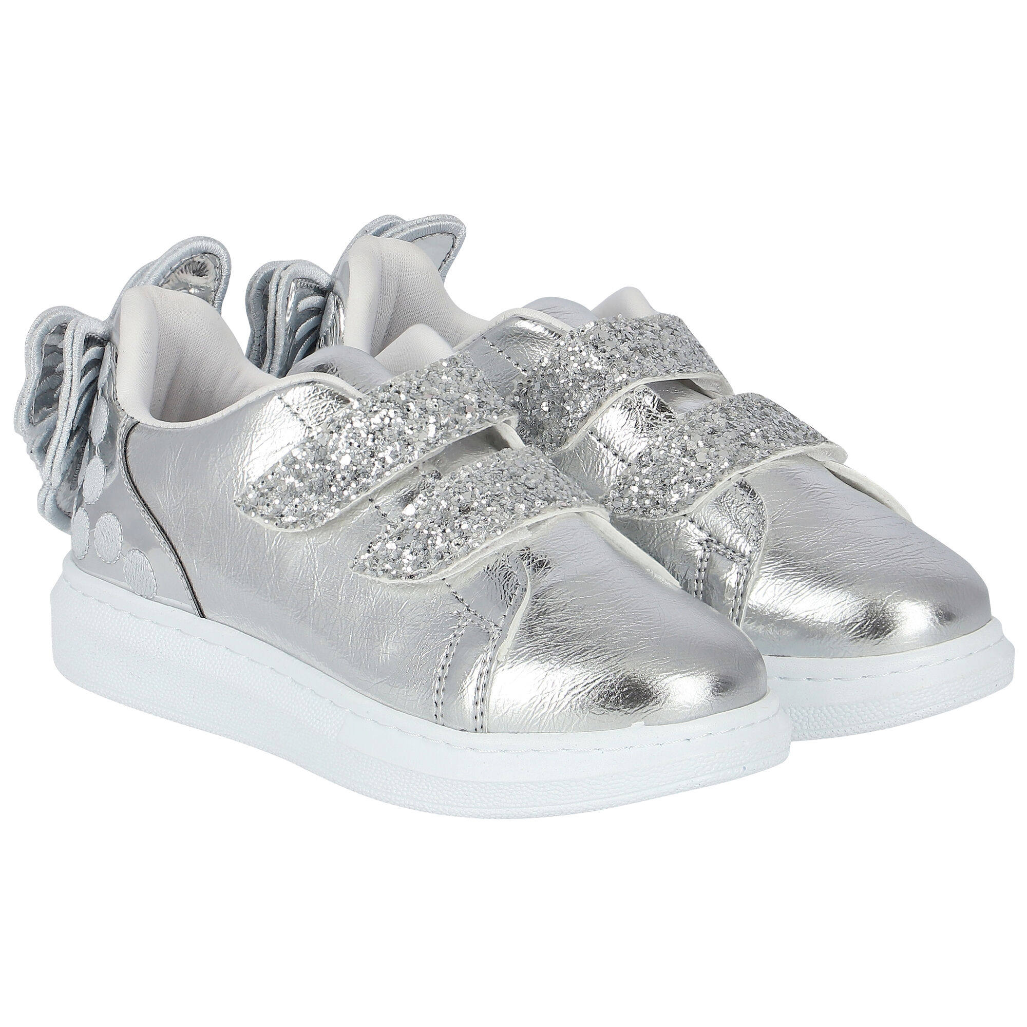Silver girls trainers top