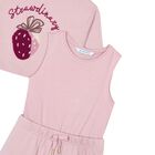 Girls Pink Strawberry Dress Set, 1, hi-res
